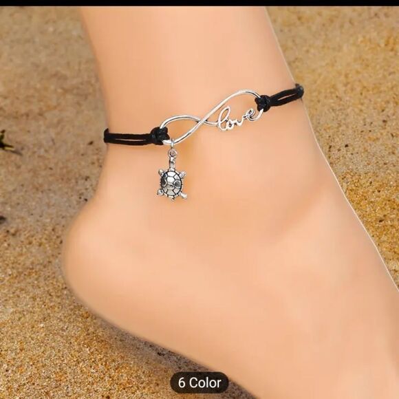 Ankle bracelet leather turtle women's new d59 - Picture 1 of 2